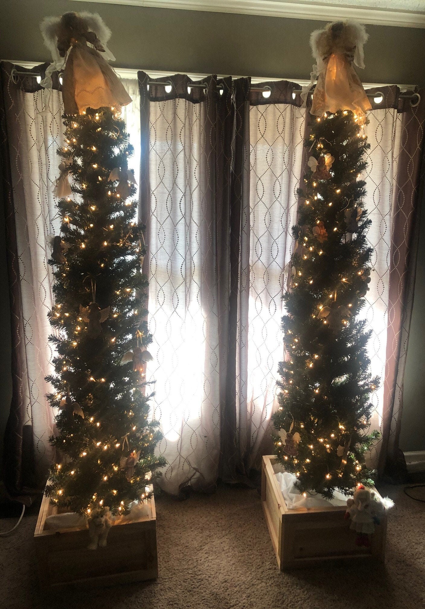 Christmas tree box skirt Rustic Christmas tree box Etsy