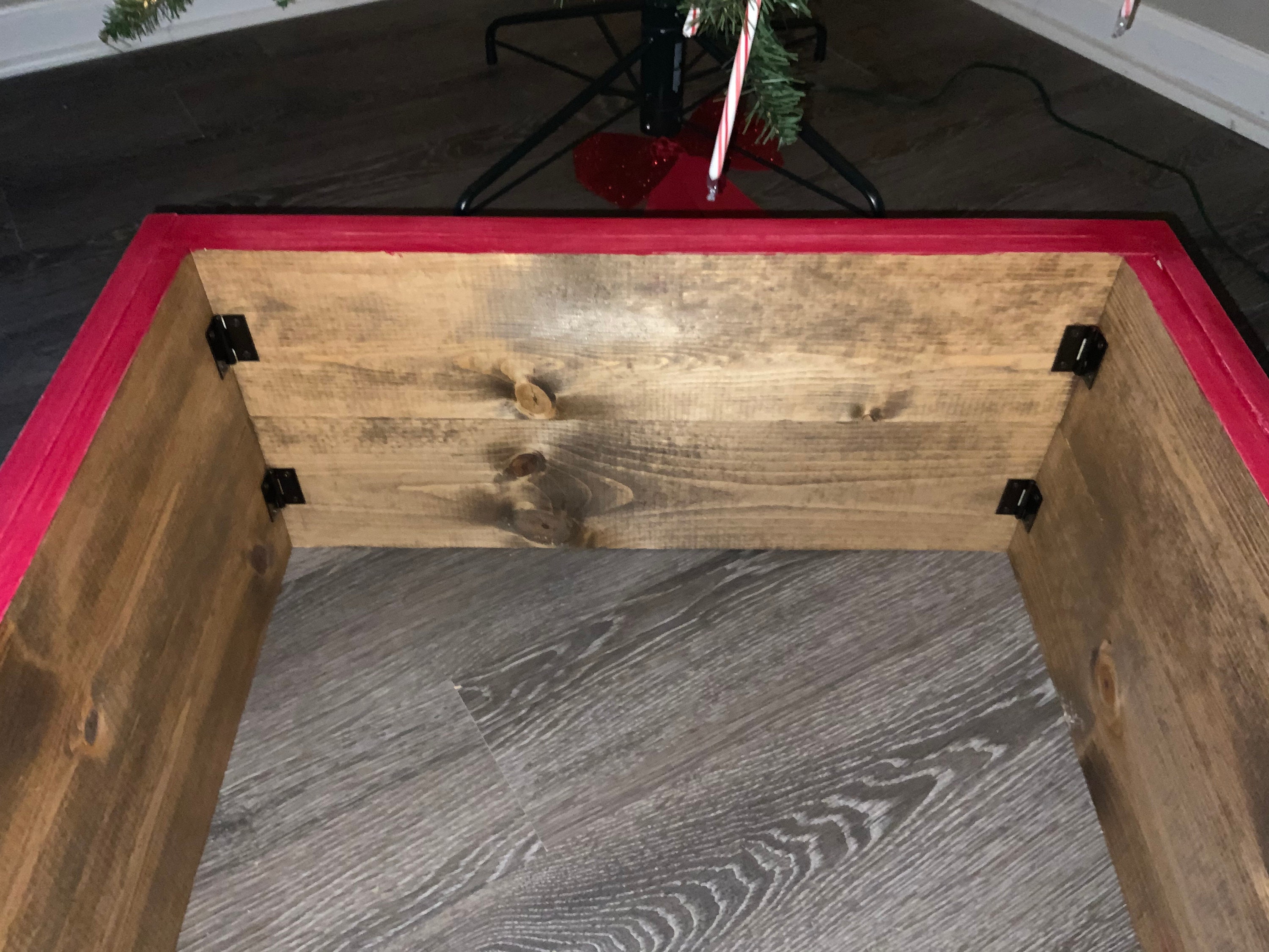 Christmas tree box skirt Rustic Christmas tree box Etsy