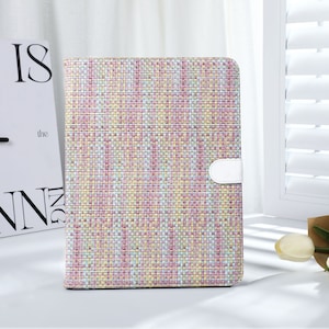 Dull Color Weave Leather Personalized Initials iPad Case For iPad 8 9 10th Air 4 5 Case iPad Pro 2020 10.2 inch 12.9 Pro 11 10.9 10.5 Cover