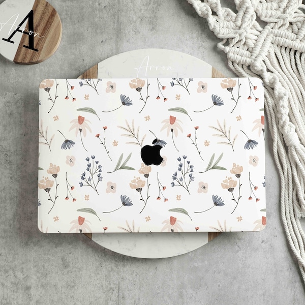 Minimalist Floral New Pro Mac Hard Protective Case Personalized Name For Macbook Air 11/13 Pro13/14/15/16 2008-2021 12 Inch