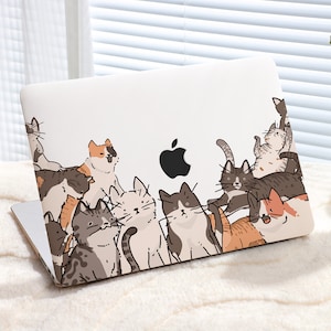 Cute Cat Illustration New M1/M2 Pro Mac Hard Protective Case Personalized Name For Macbook Air 11/13 Pro13/14/15/16 2020/21/23