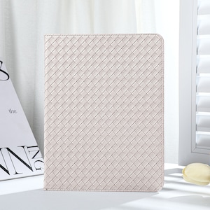 Milk Woven Leather Personalized Initials iPad Case For iPad 8 9 10th Air 4 5 Case  iPad Pro 2020 10.2 inch 12.9 Pro 11 10.9 10.5 Cover