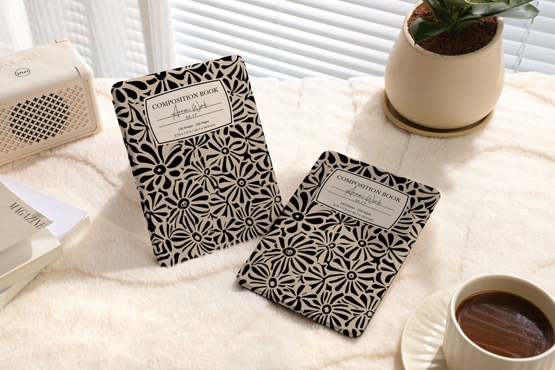 Black Flowers in the Khaki Field All New Kindle Paperwhite 2021/2022 Case, Paperwhite 6.8 Case Kindle 10th 11th Gen, Paperwhite Case Cover image 3