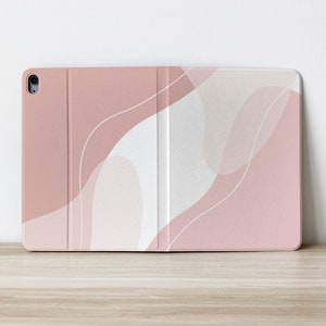 Artistic Pink Geometric Personalized Custom Initials Name Flip Apple iPad Case For Air 4 iPad Pro 2020 10.2 inch 12.9 Pro 11 10.9 10.5 Cover