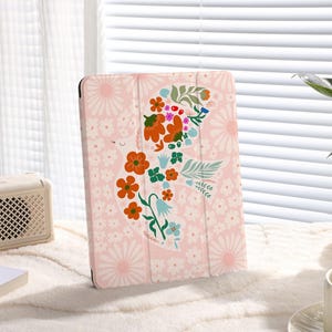 Pink Pigeon Carrying Flowers Personalized Custom Name All New Flip iPad Case For Air 4，Air 5 6 iPad Pro 2024 13” 12.9 Pro 11 iPad 10 Mini 6