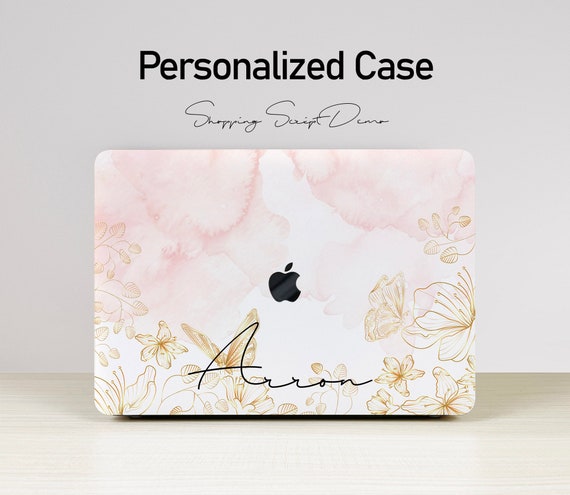 手書き風☆フラワーケースに名前が入れられるMacbookケース 手書き風☆フラワーケースに名前が入れられるMacbookケース (PC
