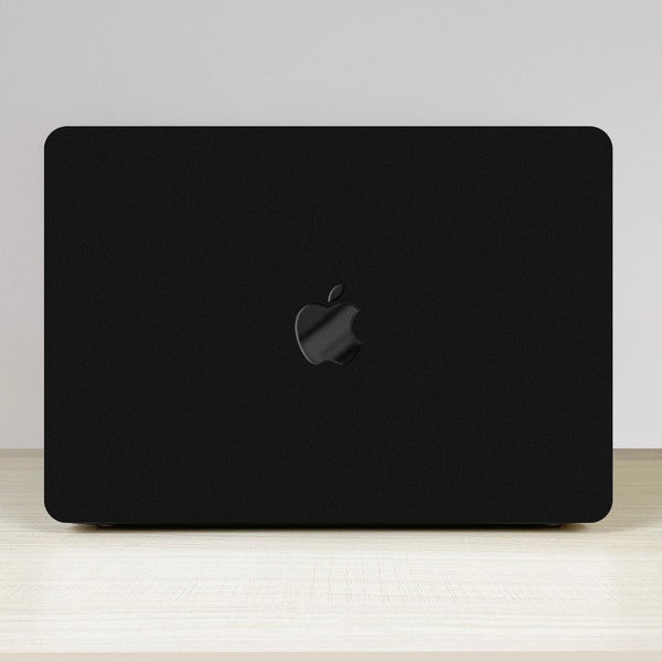 Housse noire texturée pour ordinateur portable MacBook Air 11/13 Pro 13/14/15/16 Touch Bar Retina accessoires de coque rigide