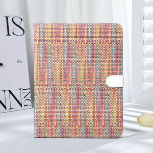 Mixed Color Weave Leather Personalized Initials iPad Case For iPad 8 9 10th Air 4 5 Case iPad Pro 2020 10.2 inch 12.9 Pro 11 10.9 10.5 Cover