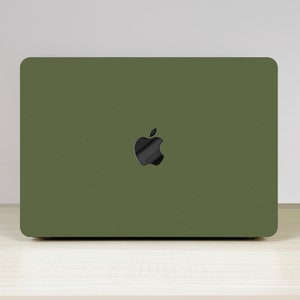 Olive Green Frosted Texture MacBookCase Cover For MacBook Air 11/13 Pro 13/15/16 Touch Bar Retina Hard Case Accessories image 1