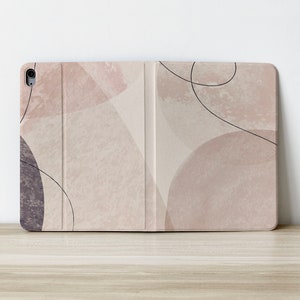Simple Female Beige Personalized Custom Initials Name Flip Apple iPad Case For Air 4 iPad Pro 2020 10.2 inch 12.9 Pro 11 10.9 10.5 Cover