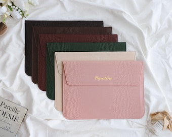 Vintage Croco Personalisierte Leder Laptoptasche, Laptoptasche für 13 14 15 16 Zoll, MacBook Air & Pro Sleeve, Geschenke für ihre Mutter