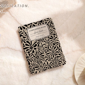 Black Flowers in the Khaki Field All New Kindle Paperwhite 2021/2022 Case, Paperwhite 6.8 Case Kindle 10th 11th Gen, Paperwhite Case Cover image 2