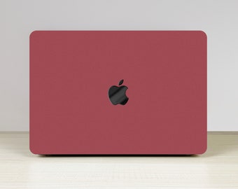 Housse rouge foncé pour ordinateur portable MacBook Air 11/13 Pro 13/15//14/16 barre tactile Retina nom personnalisé accessoires de coque