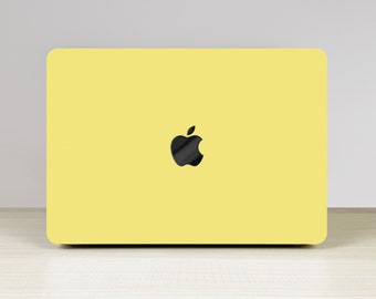 Yellow Cream Color MacBook Laptop Case Cover For MacBook Air 11/13 Pro 13/15/16 Touch Bar Retina Hard Case Accessories