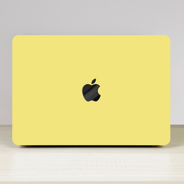 Yellow Cream Color MacBook Laptop Case Cover For MacBook Air 11/13 Pro 13/15/16 Touch Bar Retina Hard Case Accessories