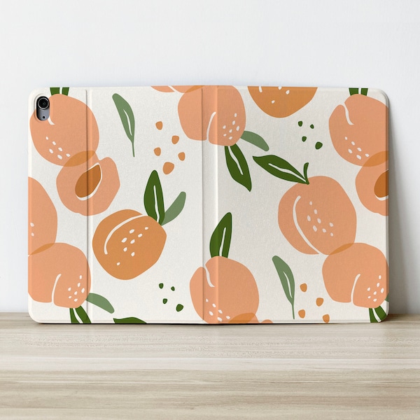 Juicy Peach Personliga Anpassade Initialer Namn Flip Apple iPad Fodral för Air 4 iPad Pro 2020 10.2 tum 12.9 Pro 11 10.9 10.5 Fodral