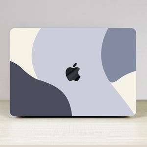 Artistic Gray-Blue Mix New Pro Mac Hard Protective Case Personalized Name For Macbook Air 11/13 Pro13/14/15/16 2008-2021 12 Inch