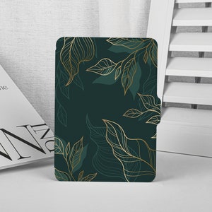 Green Gold Abstract Leaf Kindle Paperwhite Case, Kindle Paperwhite Case 11th Generation, All New Kindle Case Kindle Cover, Kindle Case