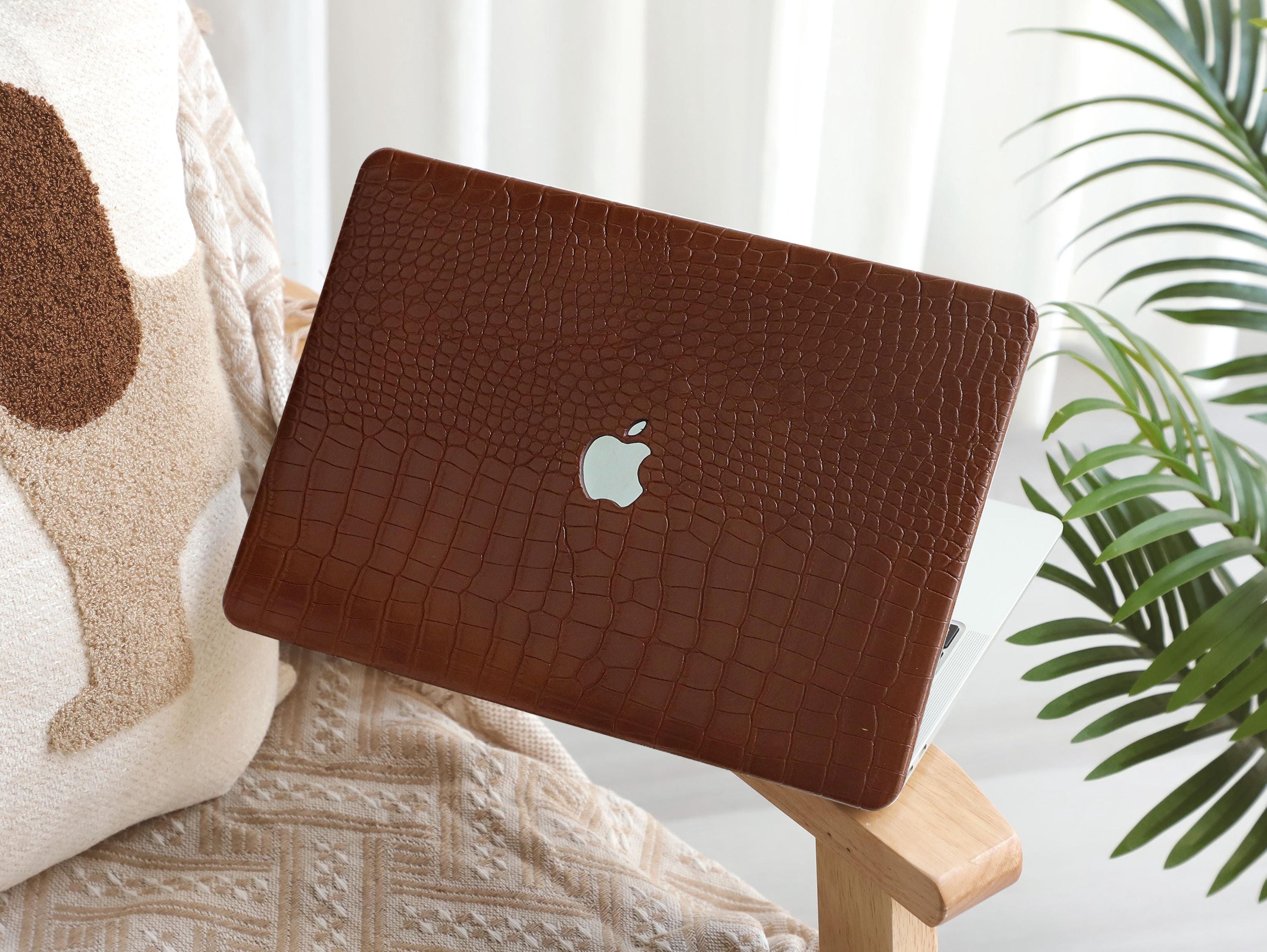 Sienna Vein Leather Personalized Initial MacBook Case, 2022-2025