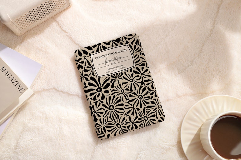 Black Flowers in the Khaki Field All New Kindle Paperwhite 2021/2022 Case, Paperwhite 6.8 Case Kindle 10th 11th Gen, Paperwhite Case Cover image 6