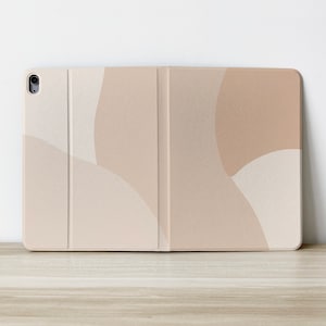 Étui pour iPad Apple Air 4, marron et beige, initiales personnalisées personnalisées, nom, étui pour iPad Air 4 Pro 2020 10,2 pouces 12,9 Pro 11 10,9 10,5