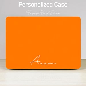 Bright Orange MacBook Case: Protective Hard Cover, Customized Name image 2