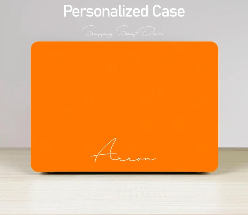 Bright Orange MacBook Case: Protective Hard Cover, Customized Name image 2