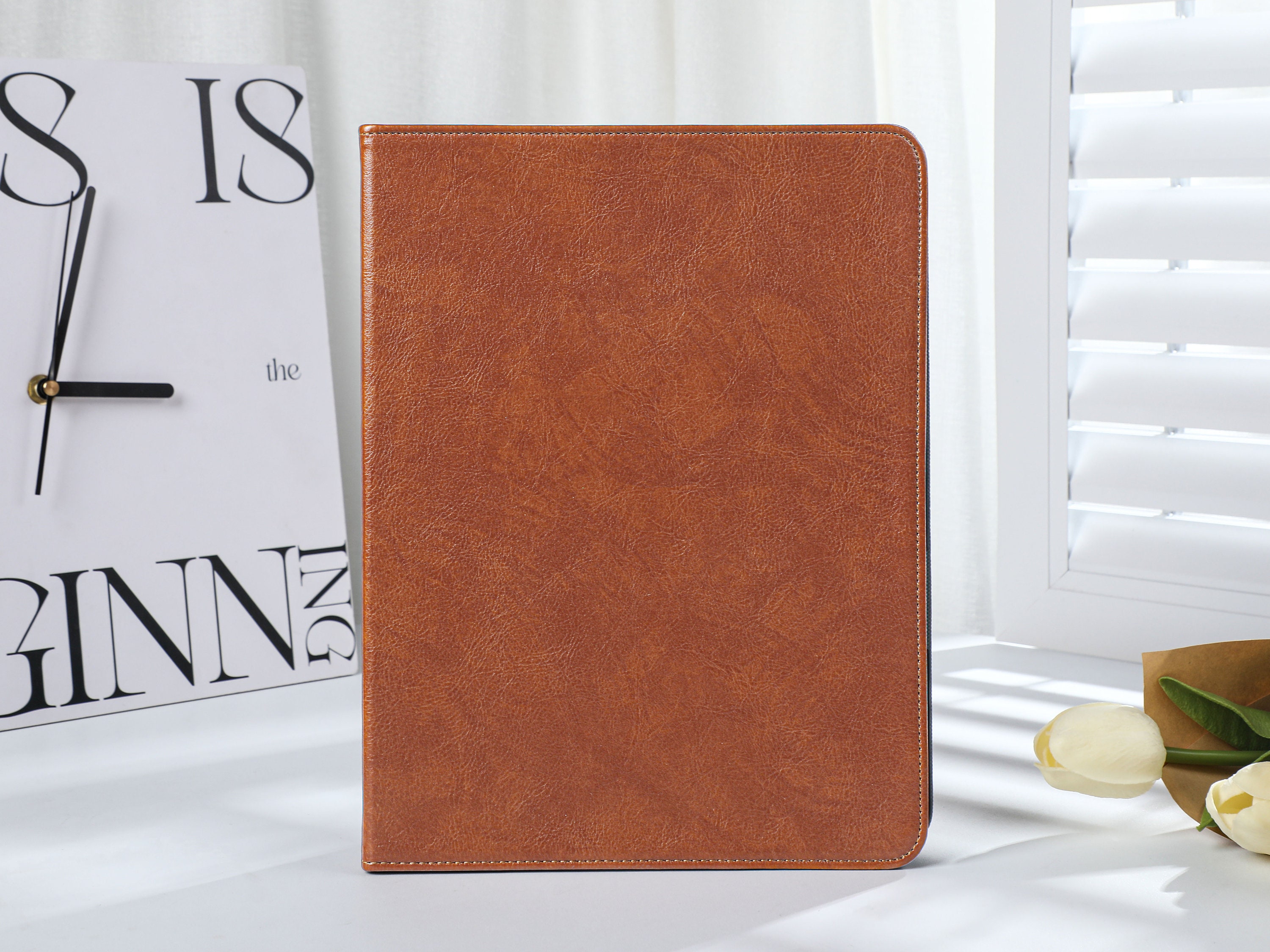Brown Leather Personalized Initials iPad Case, For iPad 8 9 10th Air 4 5 Case  iPad Pro 2020 10.2 inch 12.9 Pro 11 10.9 10.5 Cover