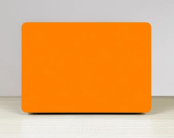Bright Orange MacBook Case: Protective Hard Cover, Customized Name