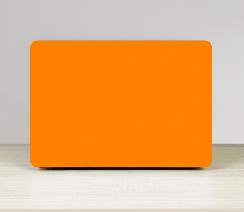 Bright Orange MacBook Case: Protective Hard Cover, Customized Name image 1