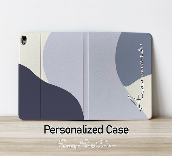 Artistic Gray-blue Mix Personalized Custom Initials Name Flip