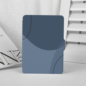 Funda para Kindle Paperwhite con ilustraciones abstractas en gris y azul, funda para Kindle Paperwhite de 11.ª generación, funda para Kindle completamente nueva, funda para Kindle