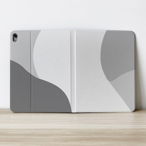 Gray Piece Abstract Personalized Custom Initials Name Flip Apple iPad Case For Air 4 iPad Pro 2020 10.2 inch 12.9 Pro 11 10.9 10.5 Cover