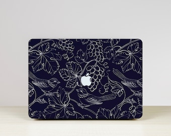 Sparrow Flora Indigo Blue New Pro Mac Hartschale Schutzhülle Personalisierter Name für Macbook Air 11/13 Pro13/15/16 2008-2020