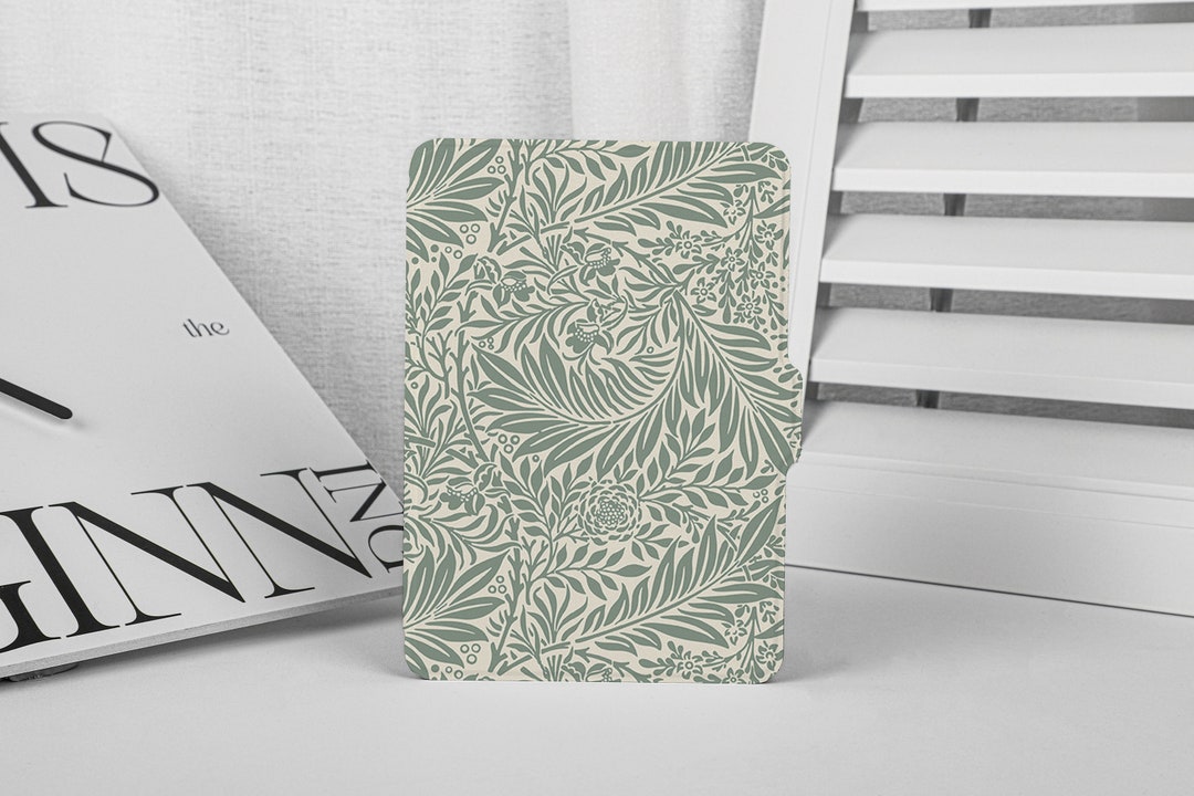 Grey Green Leaves Kindle Paperwhite Case, Kindle Paperwhite Case 11th