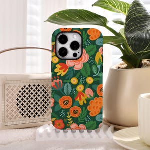 トロピカルガーデンパーソナライズiPhoneケース iPhone 16 15 14 13 12 11 Pro Max用、新型iPhoneフルラップカバー