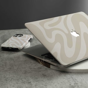 Beige Abstract Line Art New Pro Mac Hard Protective Case Personalized Name For MacBook Air 11/13 Pro13/14/15/16 2008-2021 12 Inch image 7