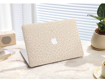 Latte Leopard New M1/M2 Pro Mac Hard Protective Case Personalized Name For Macbook Air 11/13 Pro13/14/15/16 2020/21/23