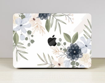 Fresh Blue Flowers Grass New Pro Mac Hard Protective Case Personalized Name For Macbook Air 11/13 Pro13/14/15/16 2008-2021