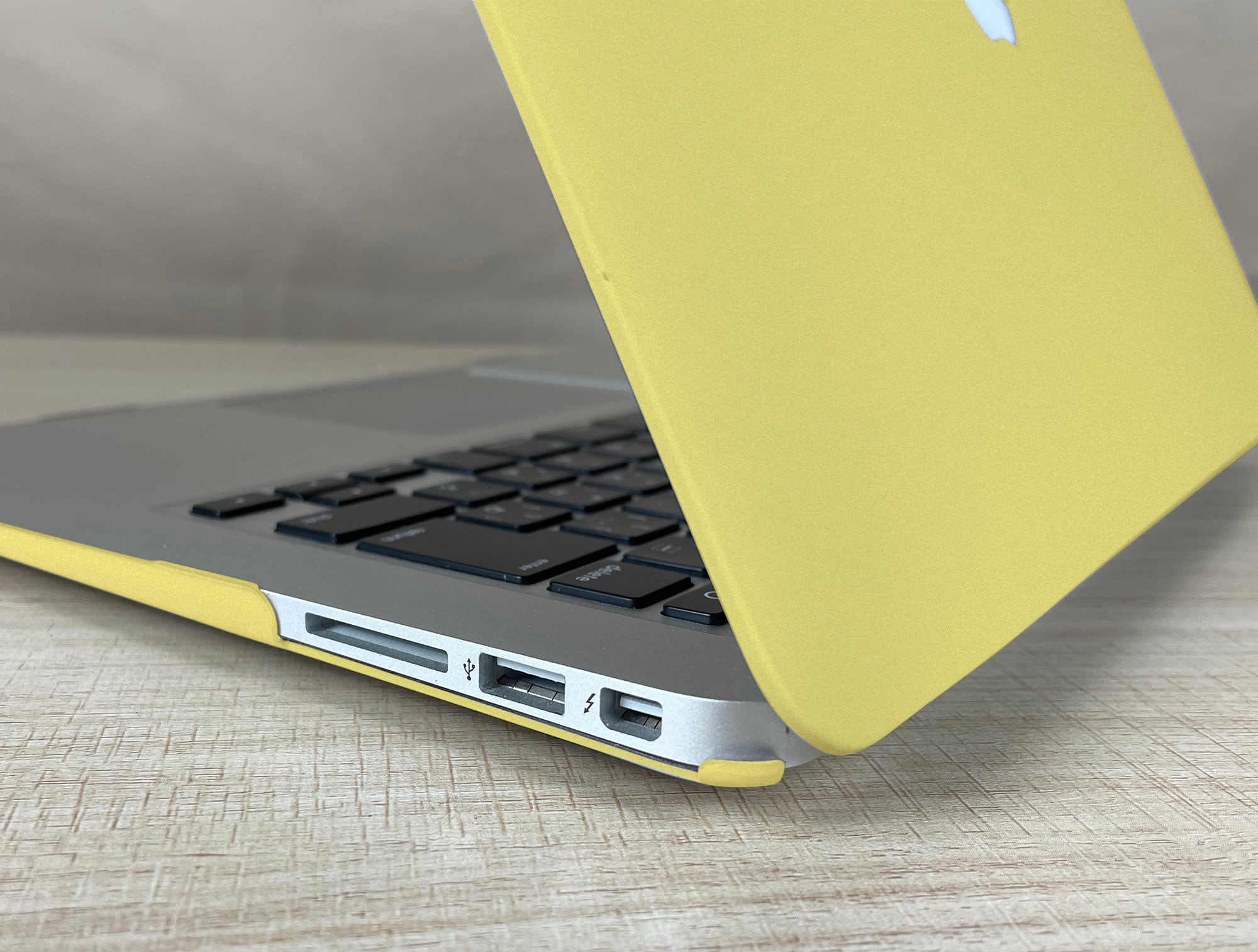 イエロークリーム色のMacBookノートパソコンケースカバー、MacBook Air 