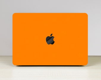 Funda naranja brillante para portátil MacBook, funda para MacBook Air 11/13 Pro 13/14/15/16, barra táctil Retina, nombre personalizado, accesorios duros