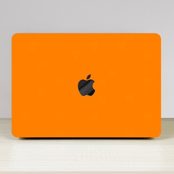 Bright Orange MacBook Laptop  Case Cover For MacBook Air 11/13 Pro 13/14/15/16 Touch Bar Retina Customized Name Hard Accessories