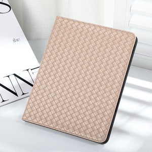 Milk Tea Woven Personalized Initials iPad Case, For iPad 8 9 10th Air 4 5 Case  iPad Pro 2020 10.2 inch 12.9 Pro 11 10.9 10.5 Cover