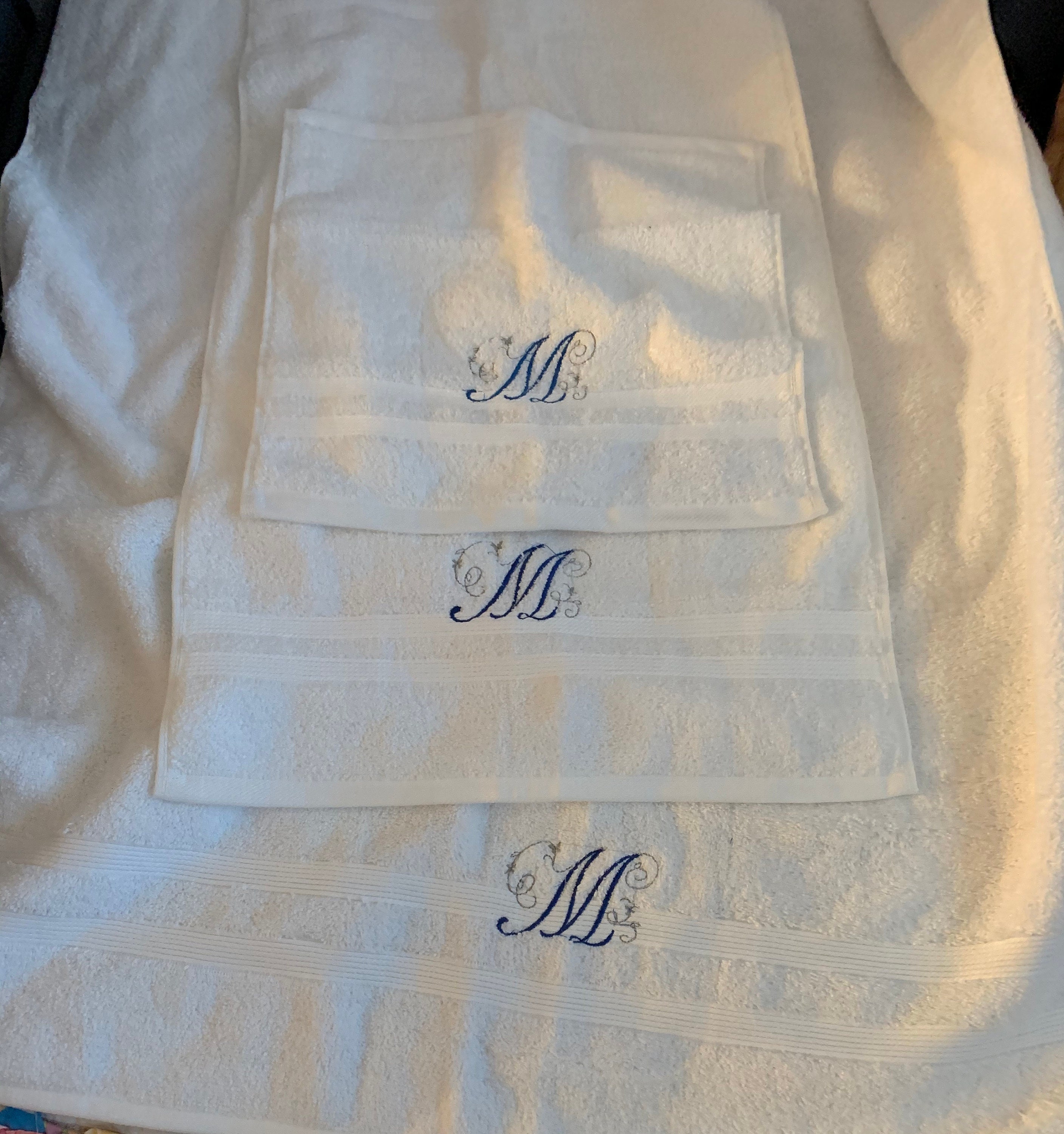 Embroidered Towel Set Monogramed Etsy UK