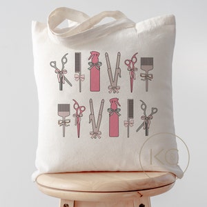 Hair Stylist Tote Bag, Licensed Hair Therapist Gift, Hair Dresser Bag, Salon Owner Gift, Hair Stylist Appreciation Gift Coquette Hairdresser