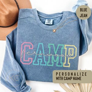 Matching Friends Summer Camp T-Shirt, Custom Name Group Camping Shirts, Personalized Camp Sweatshirts, Camp Counselor Comfort Colors TShirt.