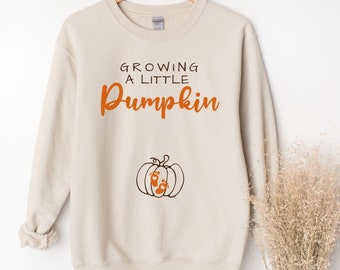 Thanksgiving Fall Pregnancy Announcement Sweatshirt, Funny Pregnancy reveal shirt, mom to be crewneck , cute baby feet pumpkin fall sweater.