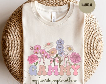My Favorite People Call Me Gammy Shirt, Custom Name Grandma Tshirt, Personalized Grandmother Shirt, Gifts For Grandma Nana Gigi Mimi.