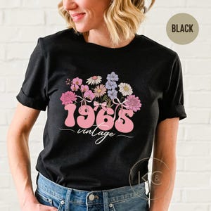 60th Birthday TShirt, 1965 Birthday Shirt, 60th Birthday gift, Year Number Tee for Women, Birthday TShirt, Turning 60 Born in 1965 Gift.