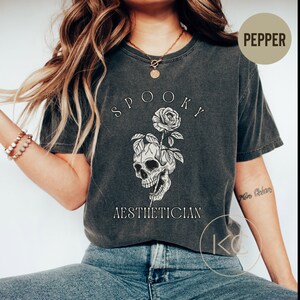 Spooky Beautician TShirt, Comfort Colors® Halloween Skin Therapist T-shirt, Skin Boss, Aesthetician Gifts, Trendy Esthetician Fall Gift Tee.